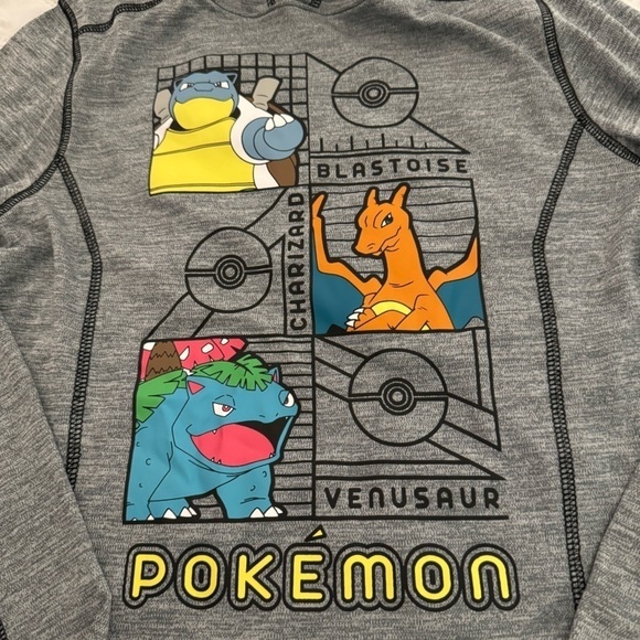 POKEMON Boys Graphic Shirt Size Large Long-Sleeve Pullover Hoodie Lightweight - Picture 3 of 7